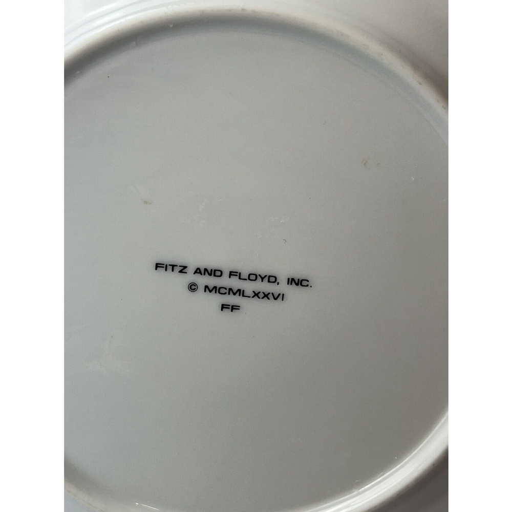 Fitz & Floyd Christmas Cowboy Santa Horse Plate 1976 Porcelain EUC Rare 7.5” - Picture 5 of 5